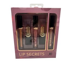 JLB Cosmetics Lip Secrets Lip Collection+Bonus Lip Topper Pink Box - New In Box